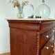 Louis-Philippe XIX walnut commode, twisted columns and marble.