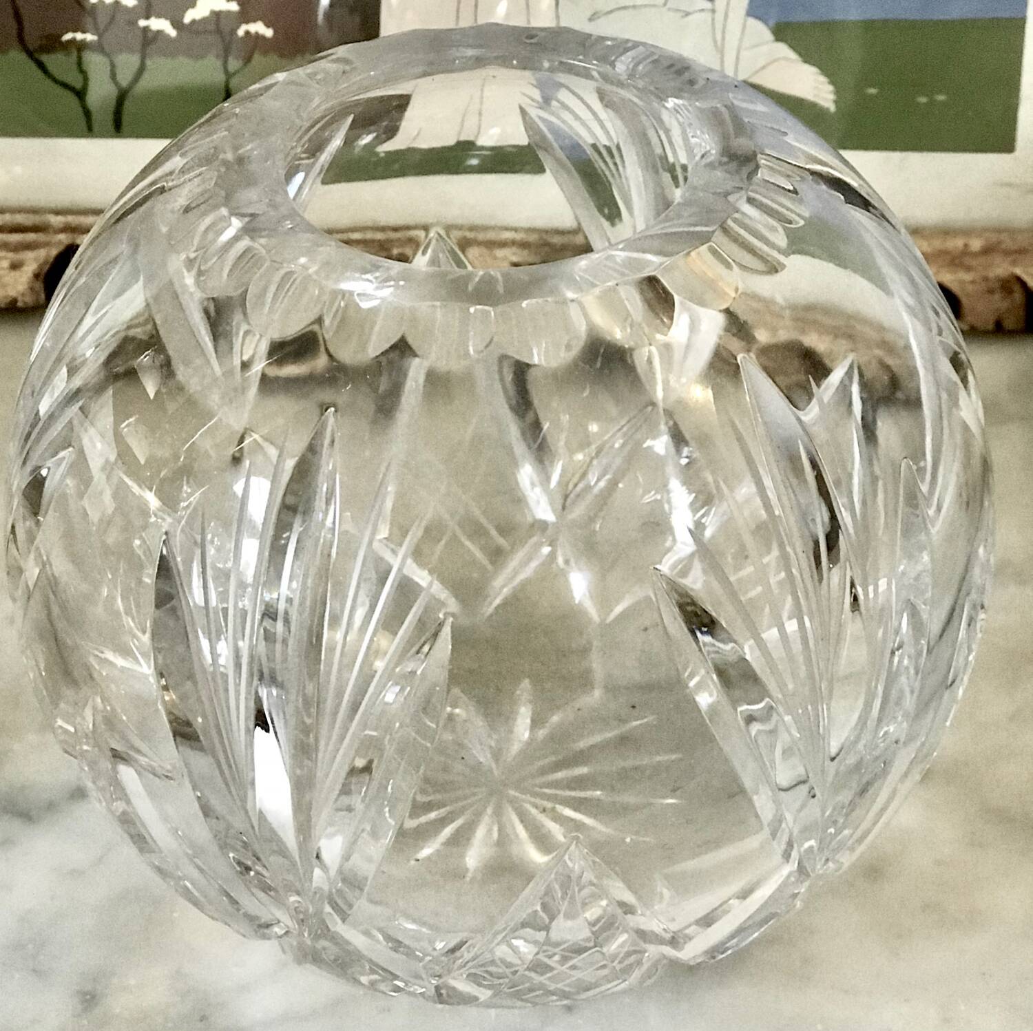 Vase boule en cristal clair st louis