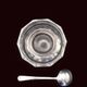 Art Deco thick crystal/glass bowl, silver-plated metal pedestal.