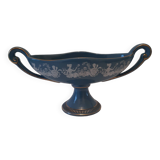Coupe sur pied en porcelaine bleue