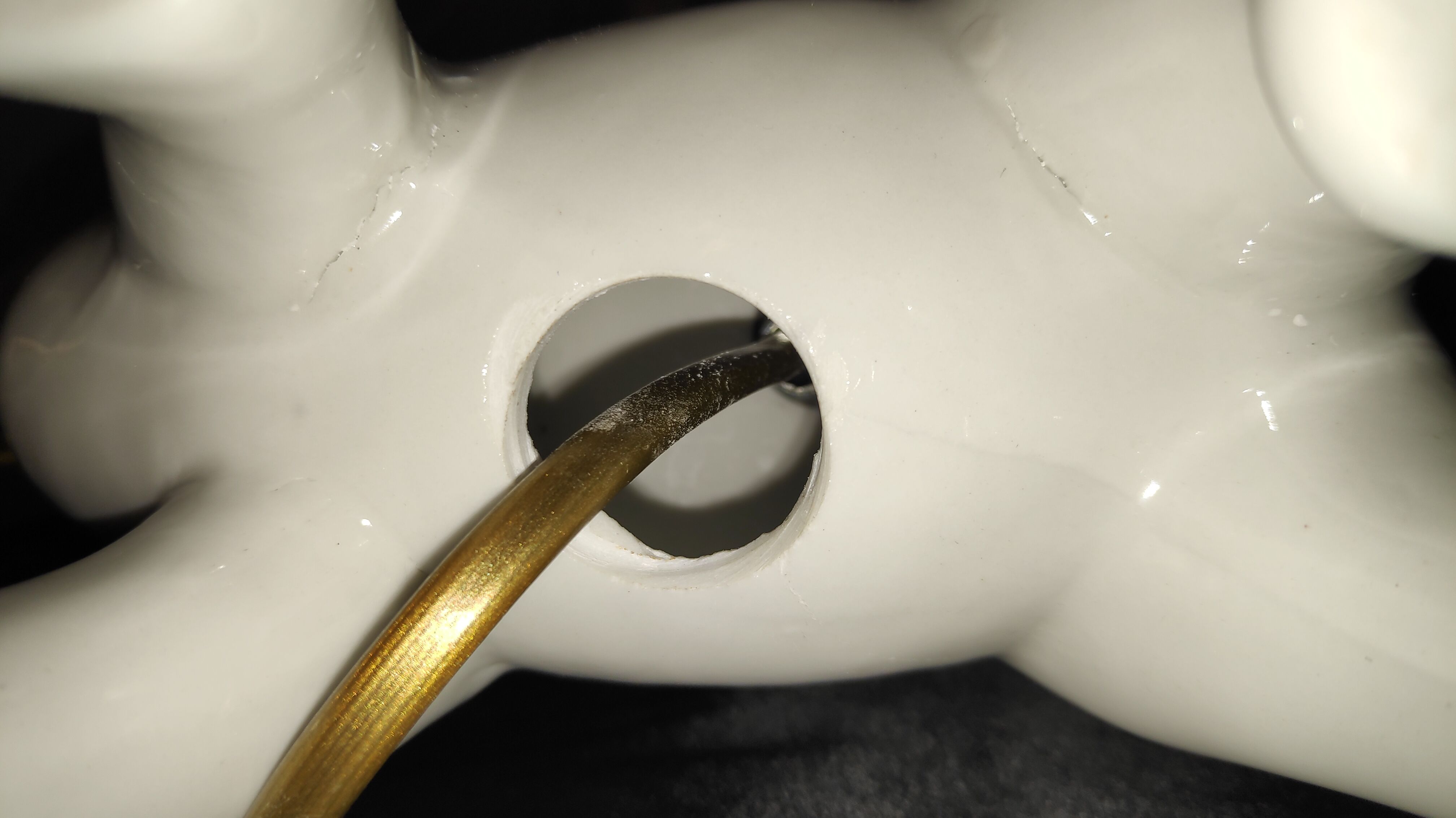 White ceramic bear lamp