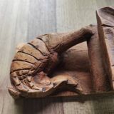Cendrier en bois sculpté avec crocodiles vintage