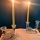 Paire de bougeoirs verre vintage