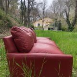 Red leather sofa