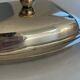 Vintage silver-plated butter dish with golden hazelnut - retro elegance