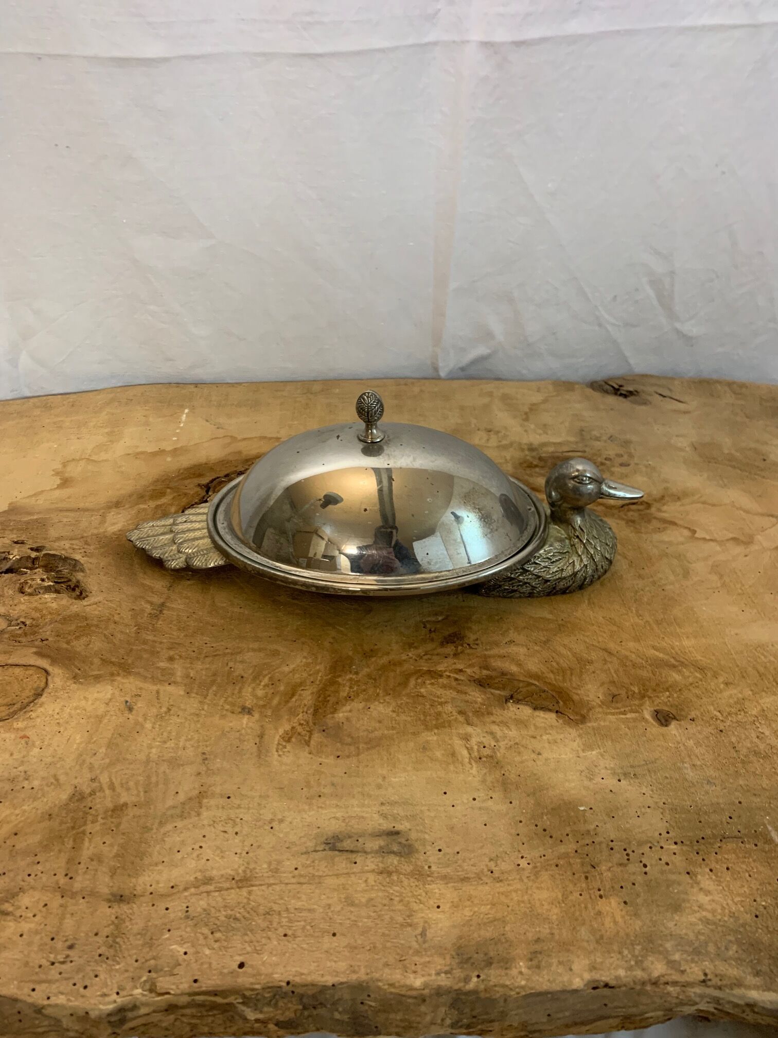 Foie gras display in metal and glass