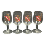 4 beer glasses Champigneulles 70s