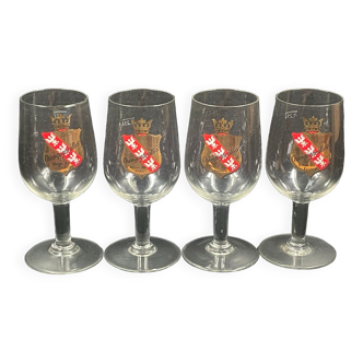 4 beer glasses Champigneulles 70s