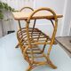 Rattan side table, magazine rack or record rack. Vintage 60s.