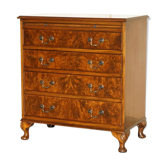 Commode vintage années 1940 en noyer avec plateau de service de majordome