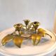 Bronze candle holder with three flowers design 60s - 70s
