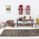 Narrow brown vintage runner 247x70cm