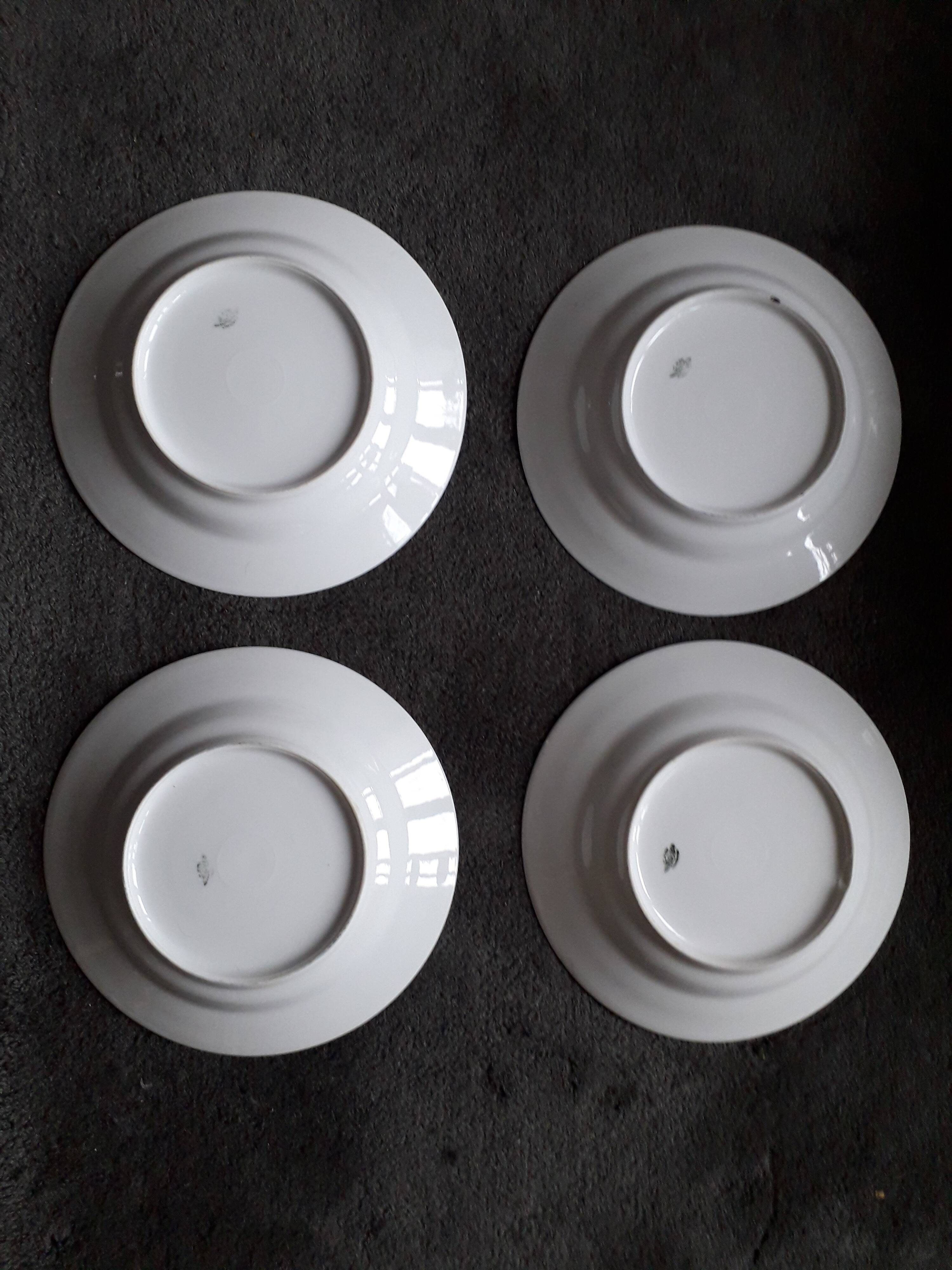 1 set of 4 Limoges ceramic plates from the 1950s