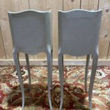 Pair of white Louis XV style bedside tables.