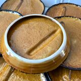 Set of 8 ceramic asparagus plates from Poët Laval 60s-70s