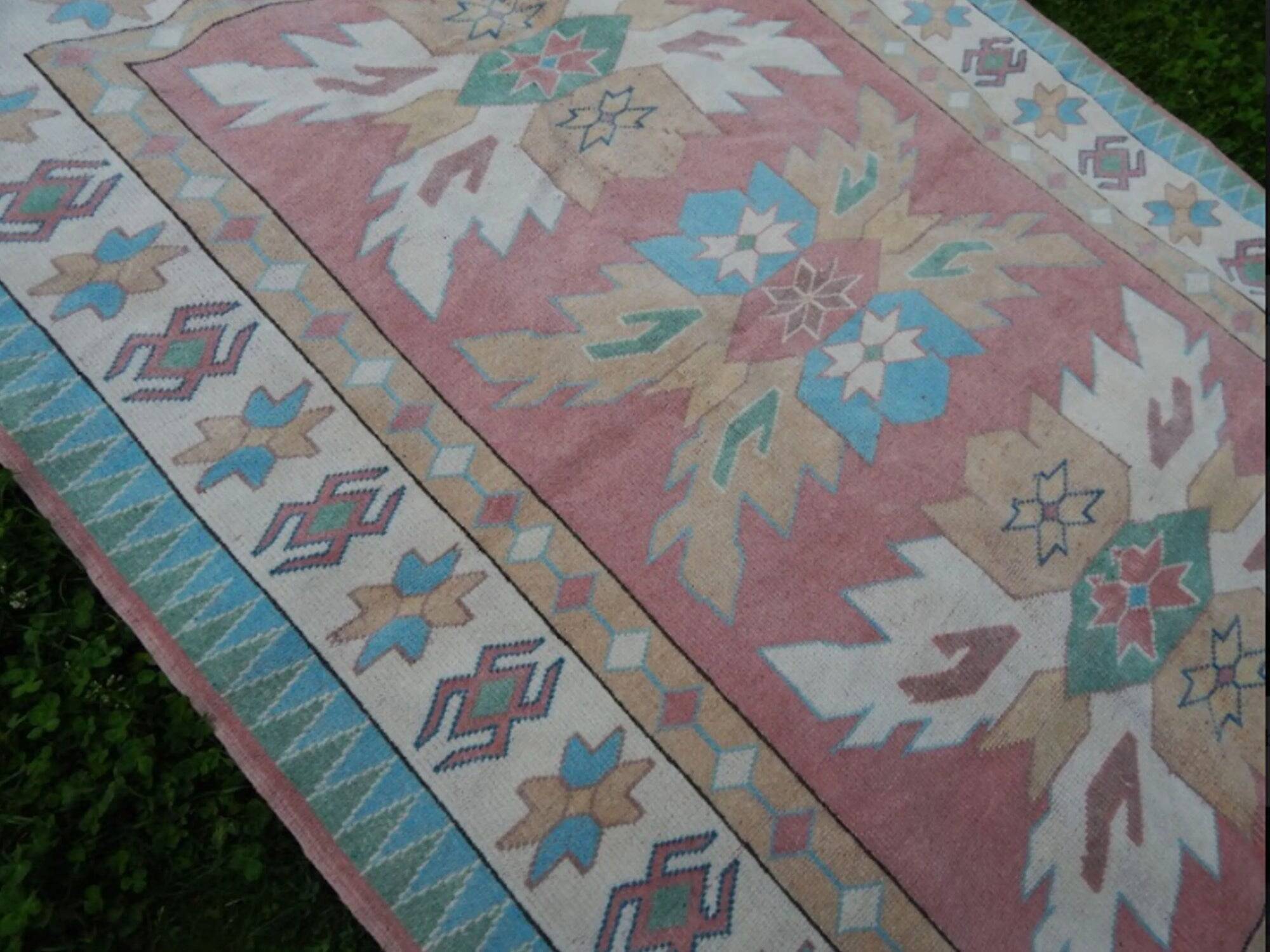 Vintage Turkish Oushak rug 170x216 cm