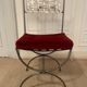 6 chaises curule en fer forgé avec assise en velours rouge