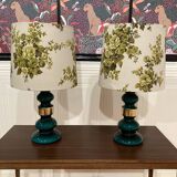 Pair of Scandinavian design glass lamps from the 1950s.
