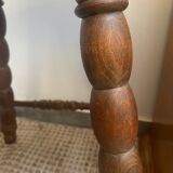 Turned wood tripod stool