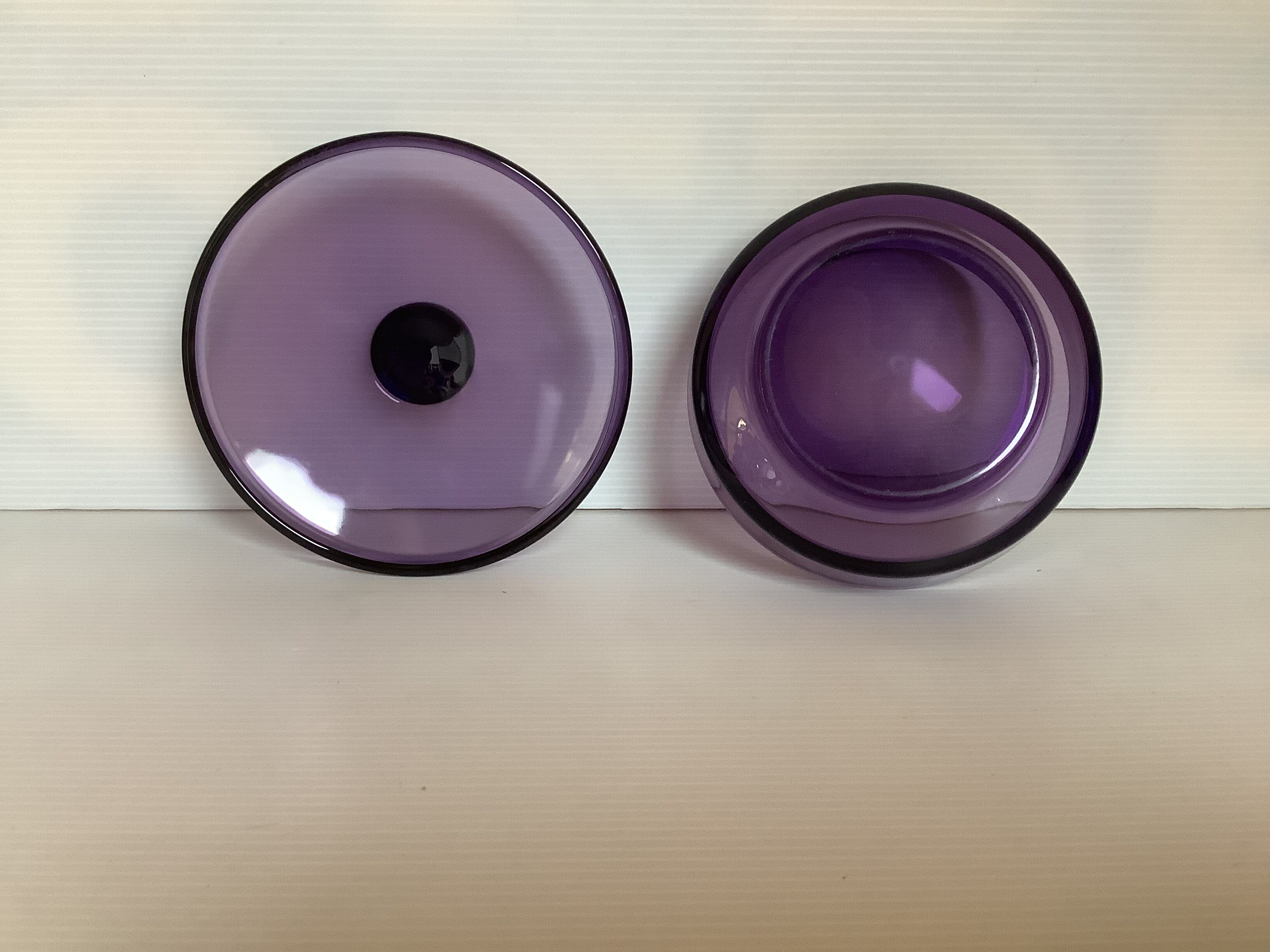 Old purple purple glass candy box