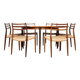Niels Otto Møller Model 15 Dining Table with Six Model 78 Chairs, J.L. Møll