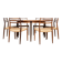 Niels Otto Møller Model 15 Dining Table with Six Model 78 Chairs, J.L. Møll