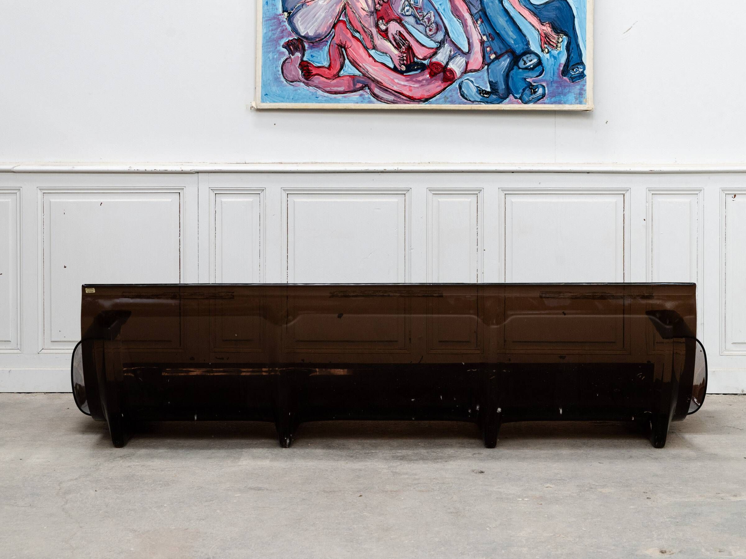 Canapé vintage Marsala pour Ligne Roset en cuir marron, 1980