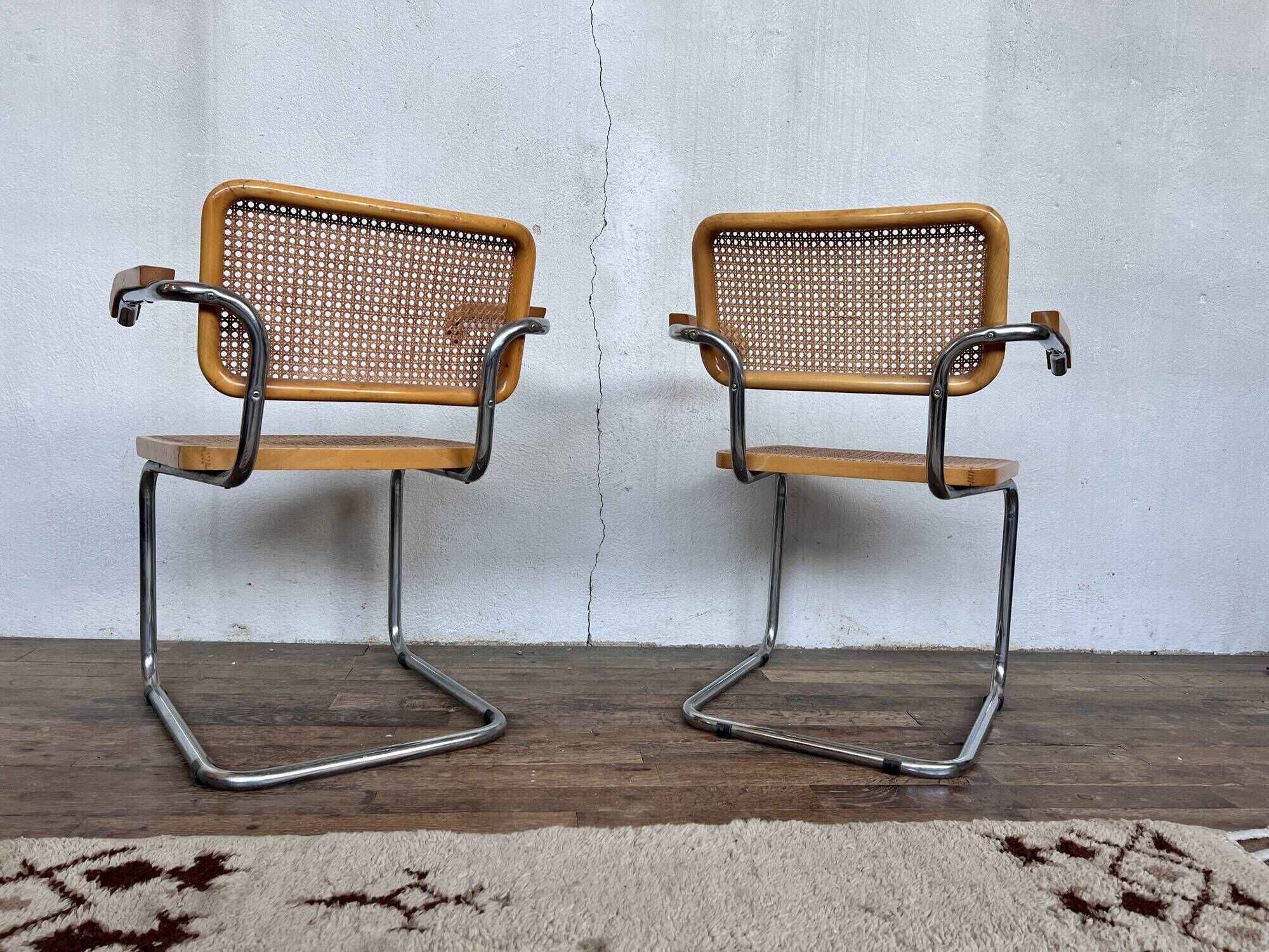 Pair of armchairs Marcel Breuer b32 S64 cessa made in italy vintage