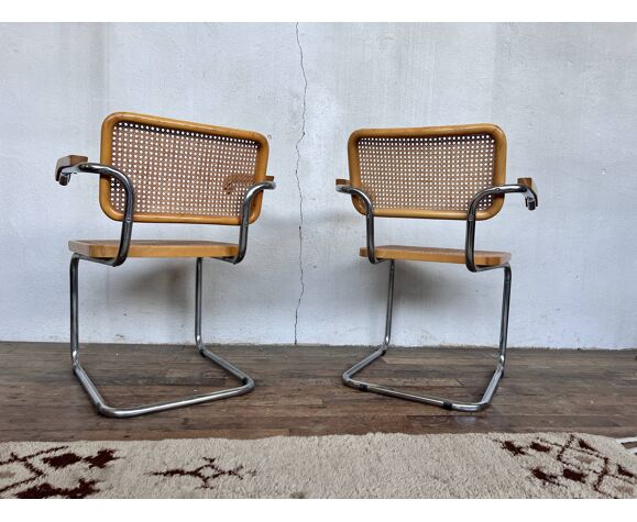 Paire de fauteuils Marcel Breuer b32 S64 cessa made in italy vintage