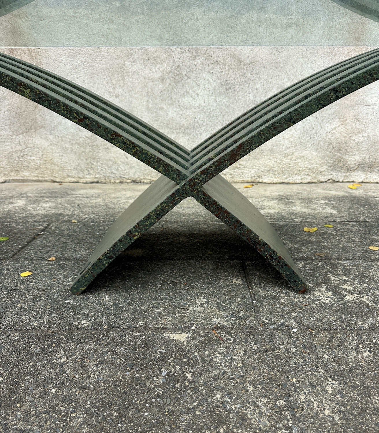 Vintage design coffee table in glass and bronze Vvv Valenti