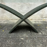 Vintage design coffee table in glass and bronze Vvv Valenti