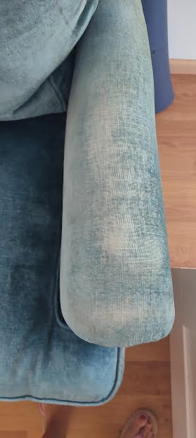 Blue velvet sofa - 1940-1950