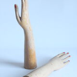 Wooden glove display mannequin hands, 1930s, set of 2.