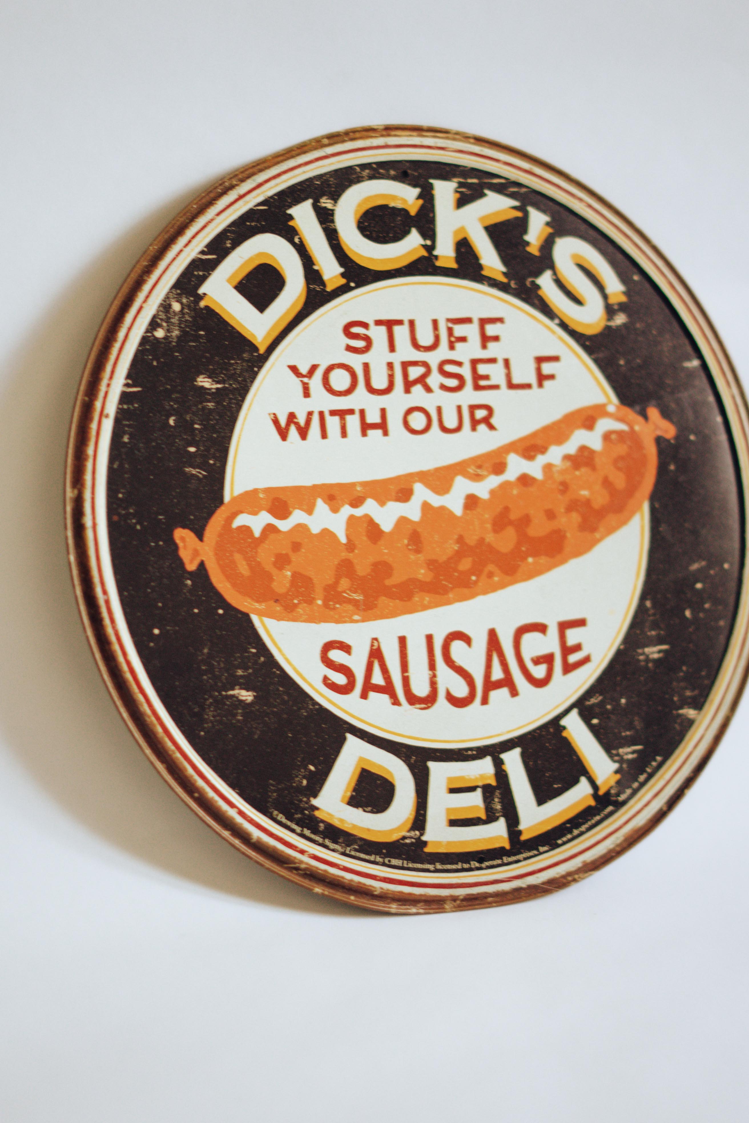 Dick's vintage canvas sign plate screen-printed