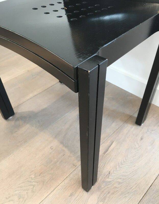 Set of 6 black wooden chairs