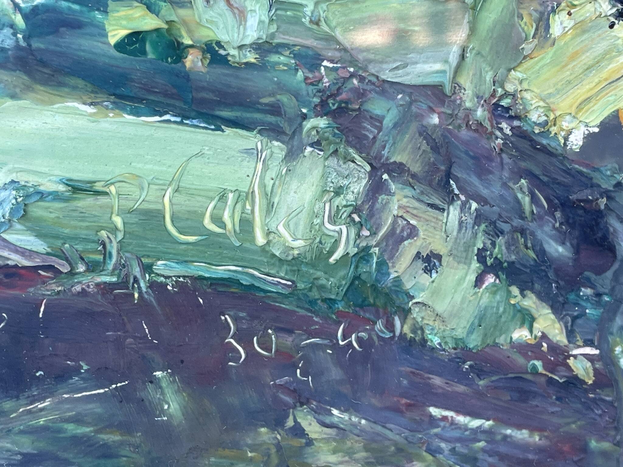 Painting by Abbé Calès, signed and framed.