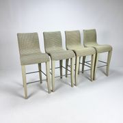 Set de 4 tabourets de bar, Vincent Sheppard, Lloyd Loom, années 2000