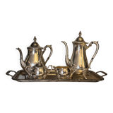 Silver-plated tea and coffee service with tray