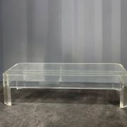 Coffee Table Design Marc Micoud Plexiglas/Lucite and Glass - 1980