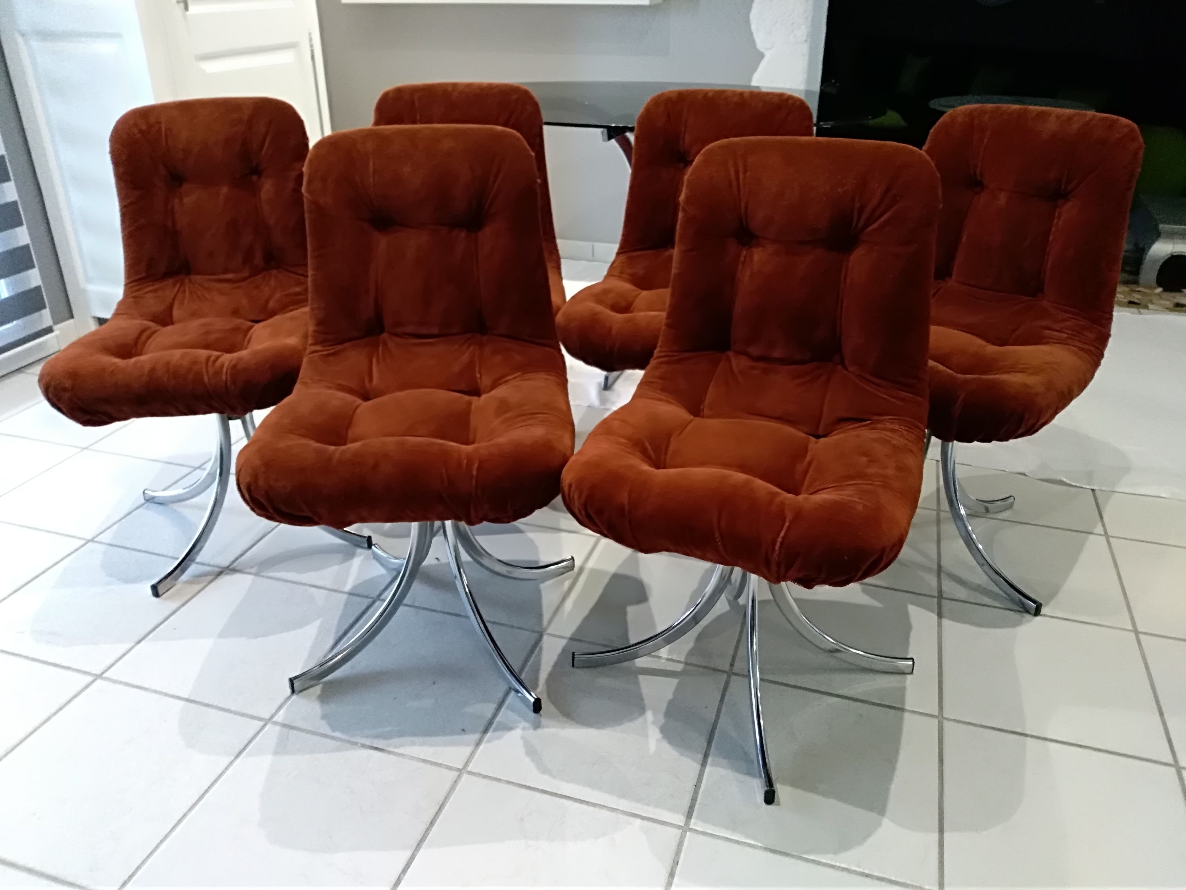 Suite of 6 chairs of italian vintage design year 1970