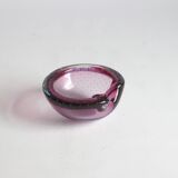 Murano glass purple bullicante trinket bowl, 1960s