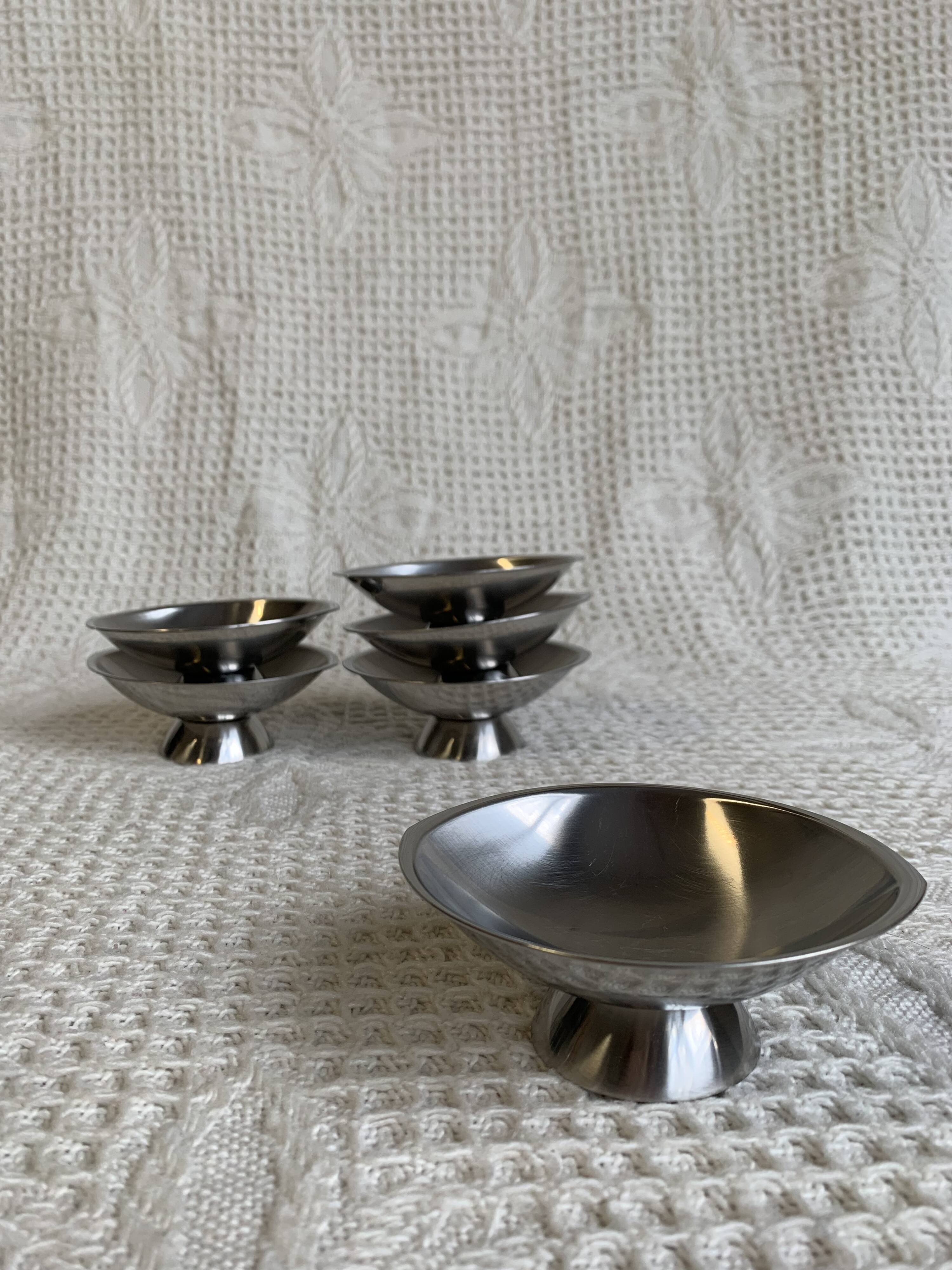 Coupelles à glace vintage en inox Guy Degrenne