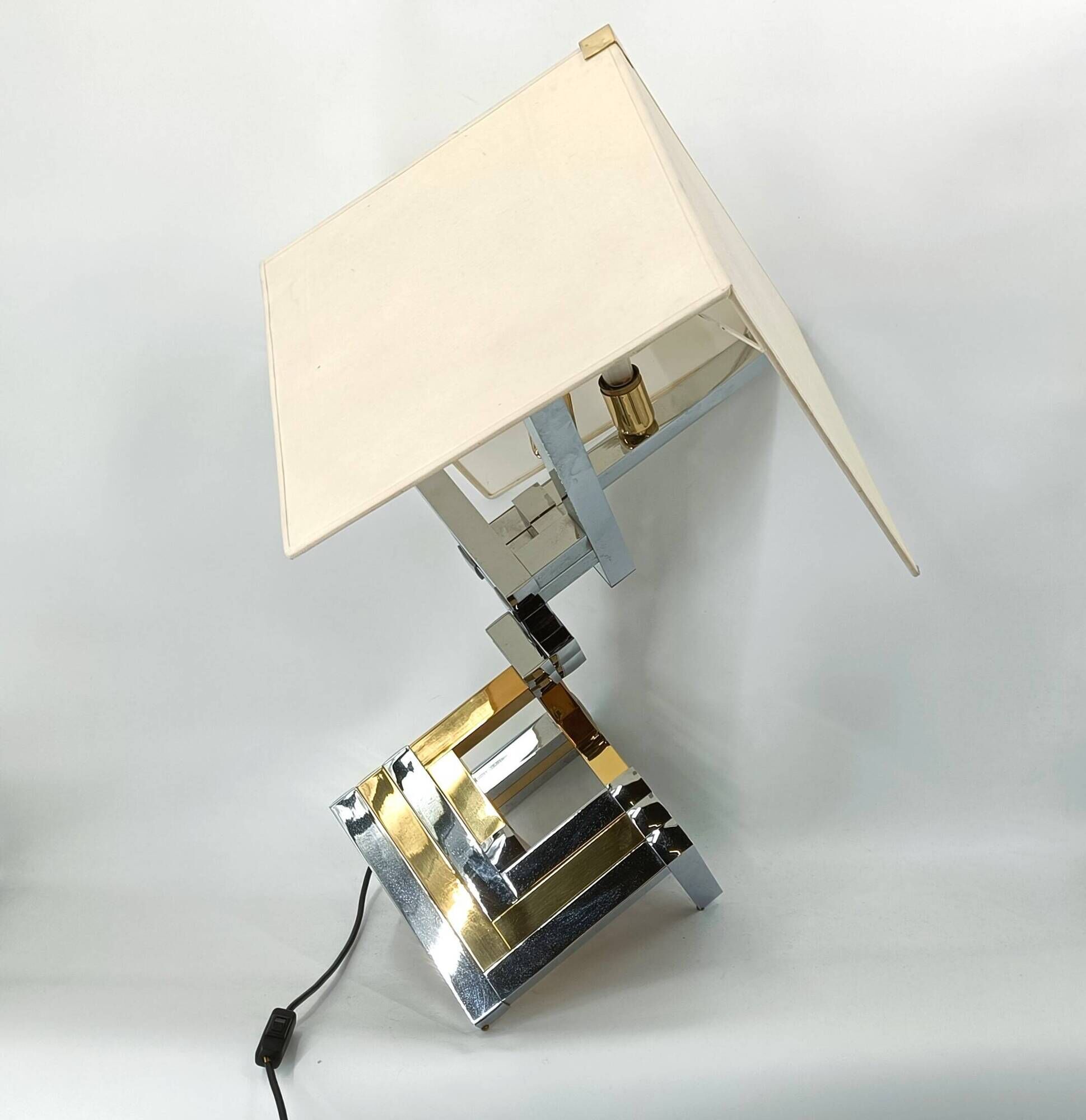 Large Geometrical table lamp by Lumica, Spain, 1970s