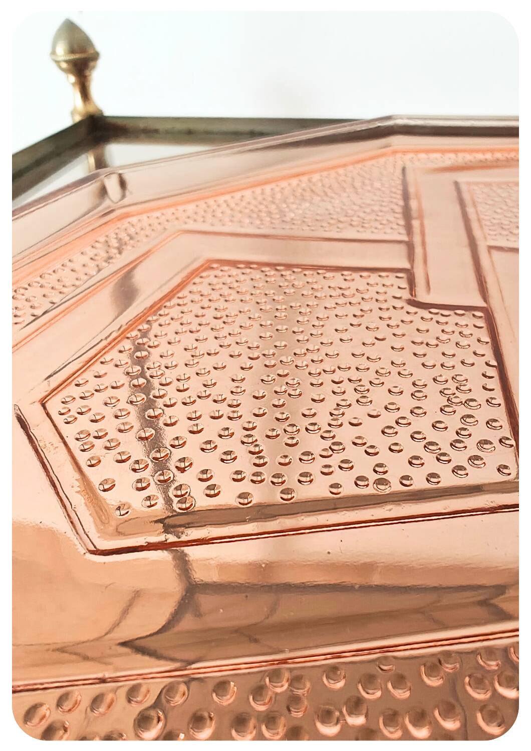 Plateau en verre rose Art Déco