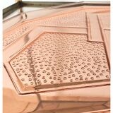 Plateau en verre rose Art Déco