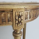 Console wood and gilded stuck with marble top