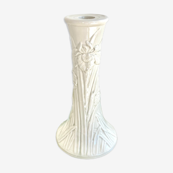 Ceramic candle holder iris flower