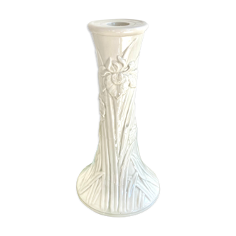 Ceramic candle holder iris flower