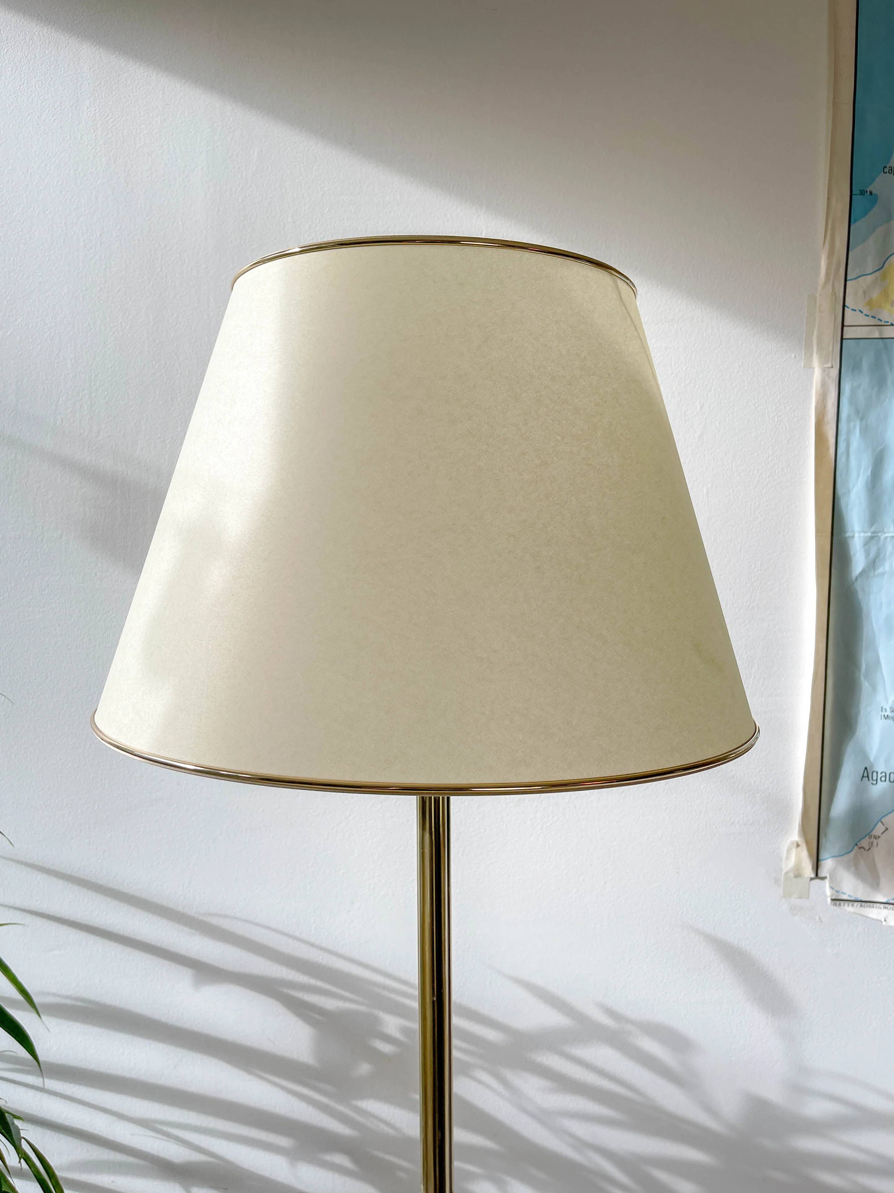 Vintage bronze and brass tripod floor lamp from the 1960s/70s – Adjustable height 190 cm
