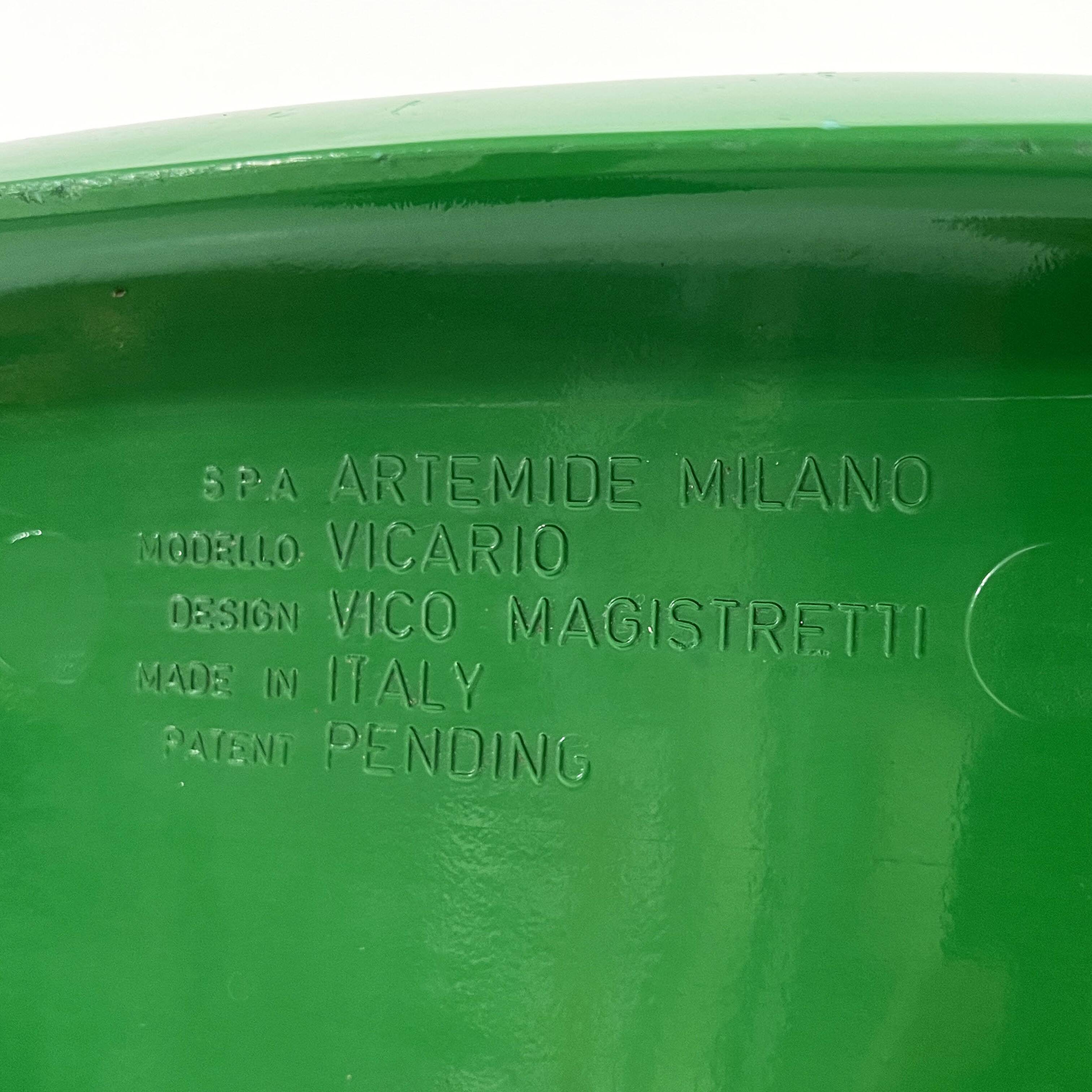 Fauteuil Vicario vert par Vico Magistretti pour Artemide, 1970